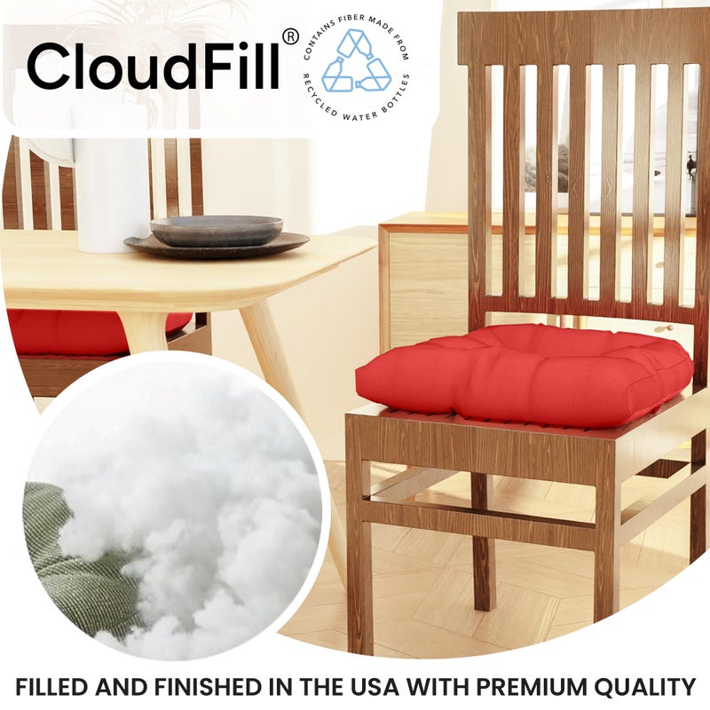 Klear Vu وسائد كراسي طعام غير قابلة للانزلاق من كليار فيو، مبطنة بشكل زائد، عالمية للاستخدام في المطبخ أو المكتب، وسادة مقعد على شكل حرف U، 17x17 بوصة، 2 قطعة (عبوة من 1)، لون مرجاني صلب - Image 4